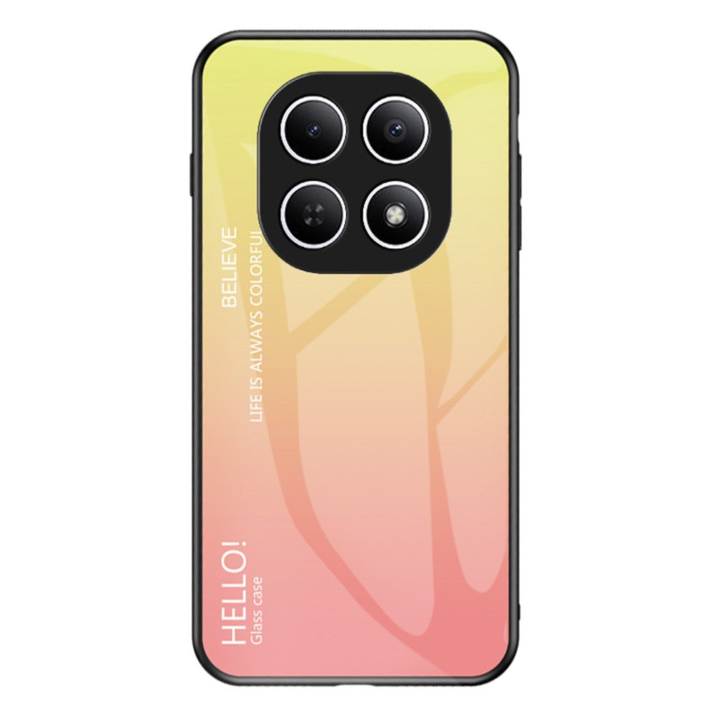 Phone  Case For Xiaomi Poco M8 5G / Redmi Note 15 5G (Global) Anti-Scratch Tempered Glass + PC + TPU Phone Cover - Gradient Yellow