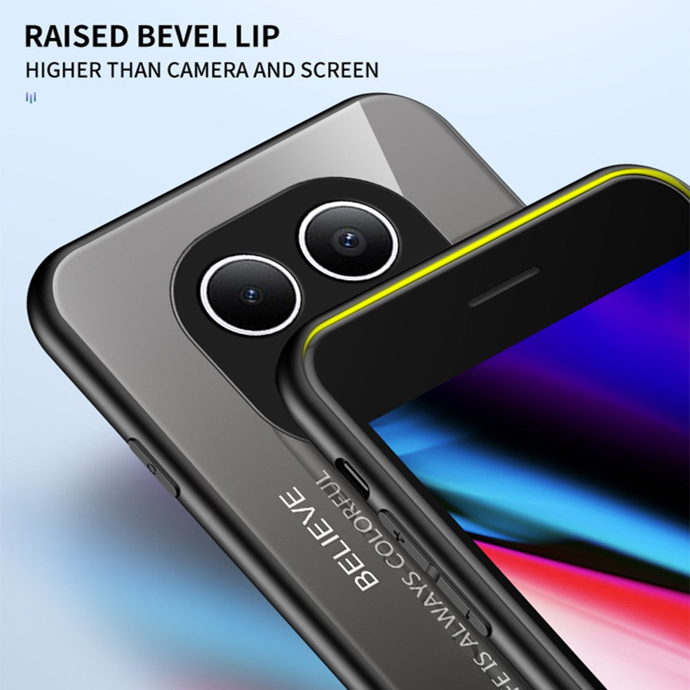 Phone  Case For Xiaomi Poco M8 5G / Redmi Note 15 5G (Global) Anti-Scratch Tempered Glass + PC + TPU Phone Cover - Gradient Yellow