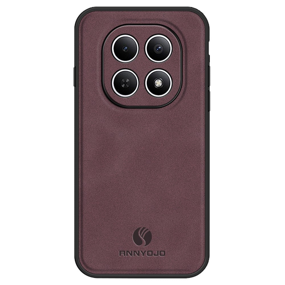 ANNYOJO Phone Case For Xiaomi Poco M8 5G / Redmi Note 15 5G (Global) PU Leather + PC + TPU Anti Drop Phone Back Cover - Wine Red