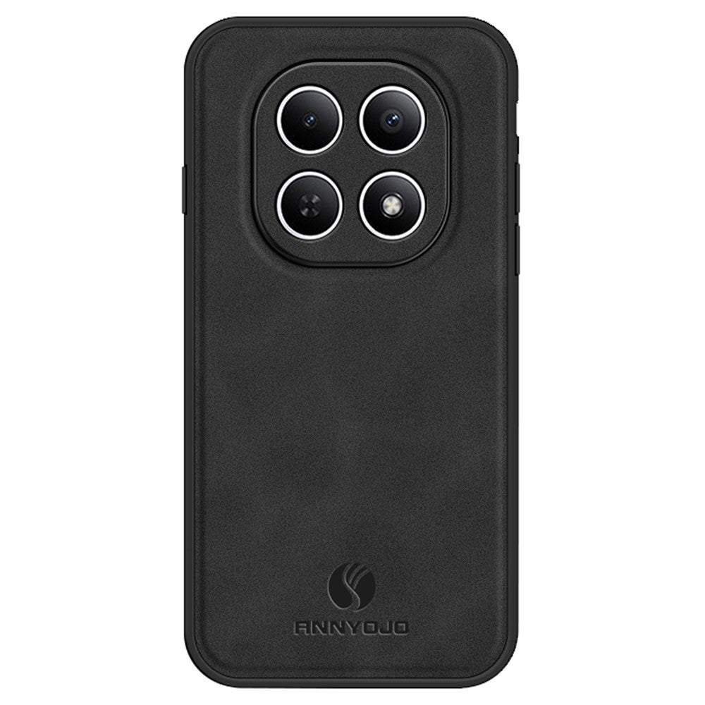 ANNYOJO Phone Case For Xiaomi Poco M8 5G / Redmi Note 15 5G (Global) PU Leather + PC + TPU Anti Drop Phone Back Cover - Black