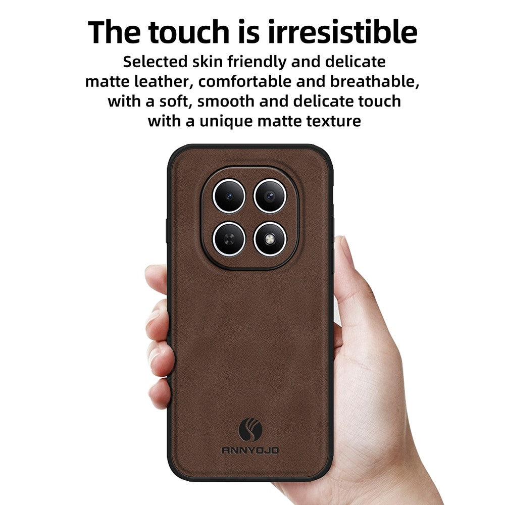 ANNYOJO Phone Case For Xiaomi Poco M8 5G / Redmi Note 15 5G (Global) PU Leather + PC + TPU Anti Drop Phone Back Cover - Black