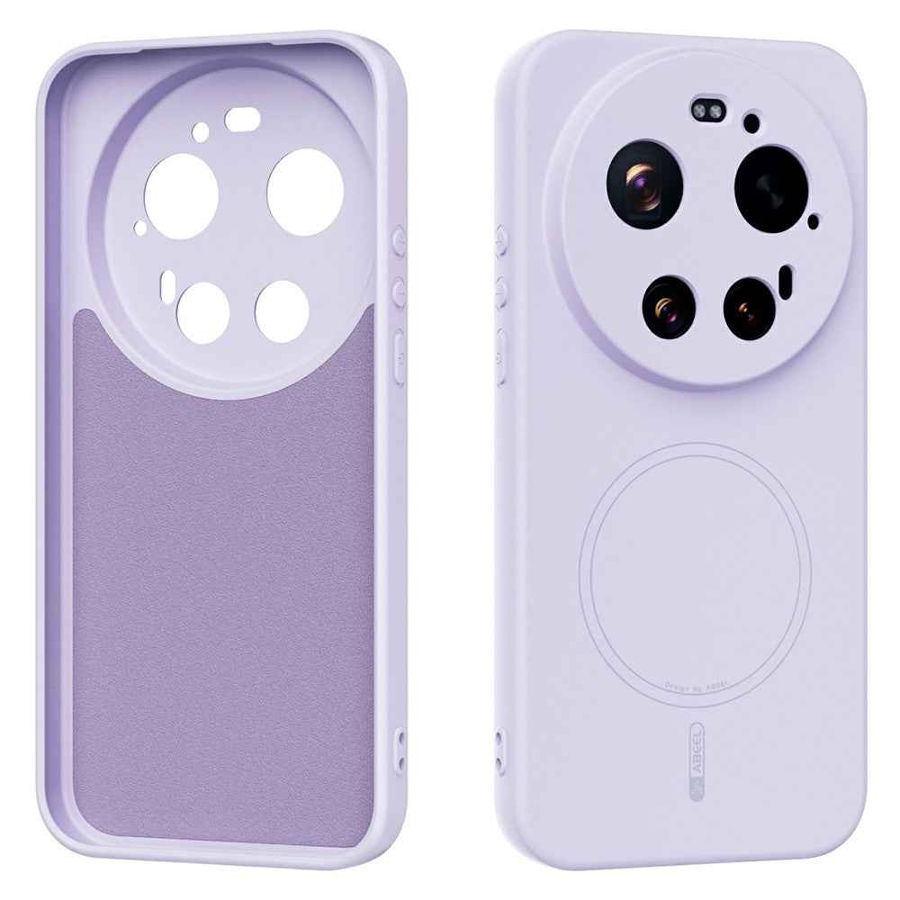 ABEEL For Xiaomi 17 Ultra 5G Magnetic Case Skin Touch Liquid Silicone Phone Back Cover - Purple