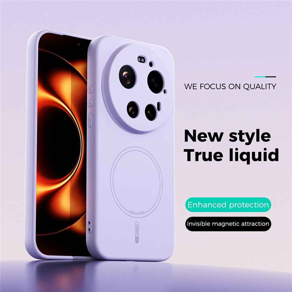 ABEEL For Xiaomi 17 Ultra 5G Magnetic Case Skin Touch Liquid Silicone Phone Back Cover - Purple