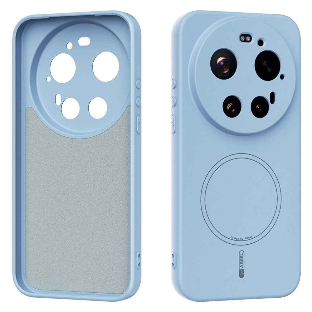 ABEEL For Xiaomi 17 Ultra 5G Magnetic Case Skin Touch Liquid Silicone Phone Back Cover - Sky Blue