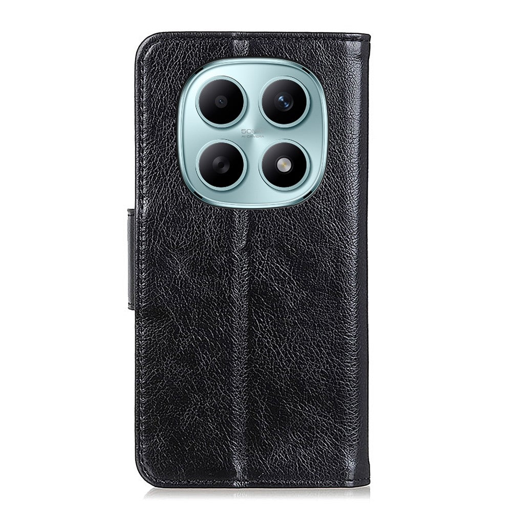 For Xiaomi Redmi Note 15 Pro 4G (Global) Case Nappa Texture Split Leather Wallet Phone Cover - Black