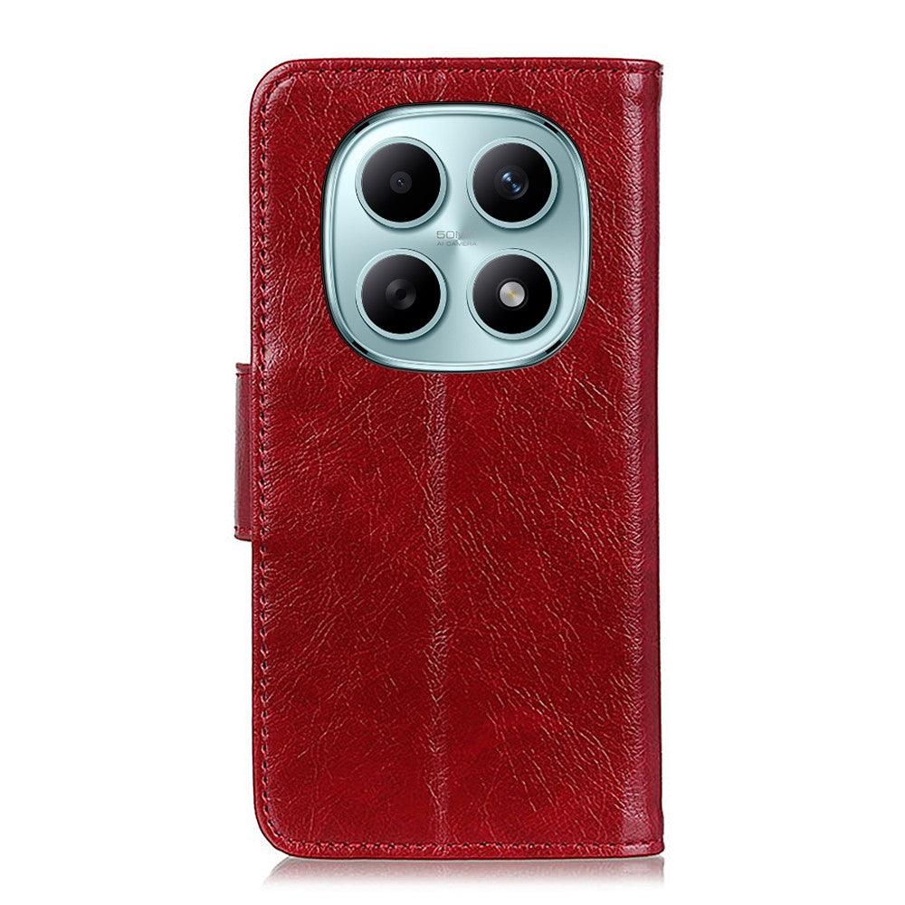 For Xiaomi Redmi Note 15 Pro 4G (Global) Case Nappa Texture Split Leather Wallet Phone Cover - Red