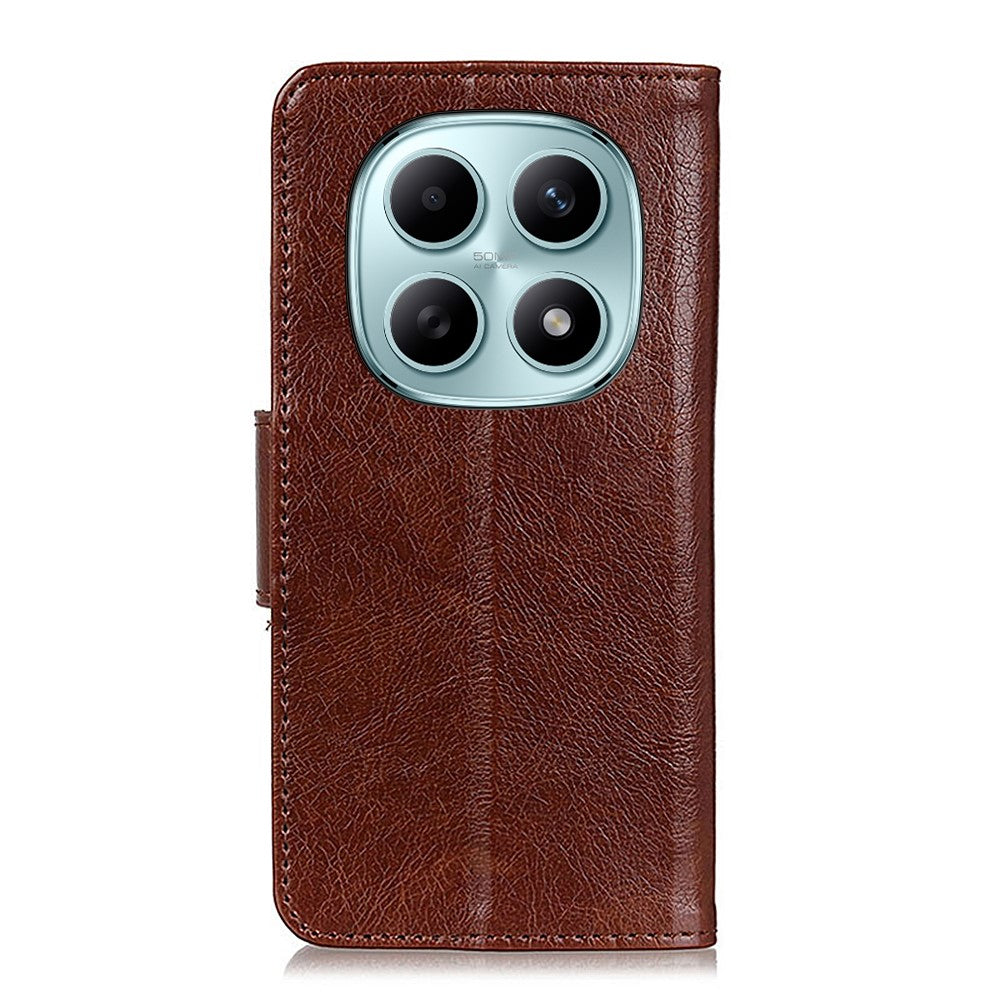 For Xiaomi Redmi Note 15 Pro 4G (Global) Case Nappa Texture Split Leather Wallet Phone Cover - Brown