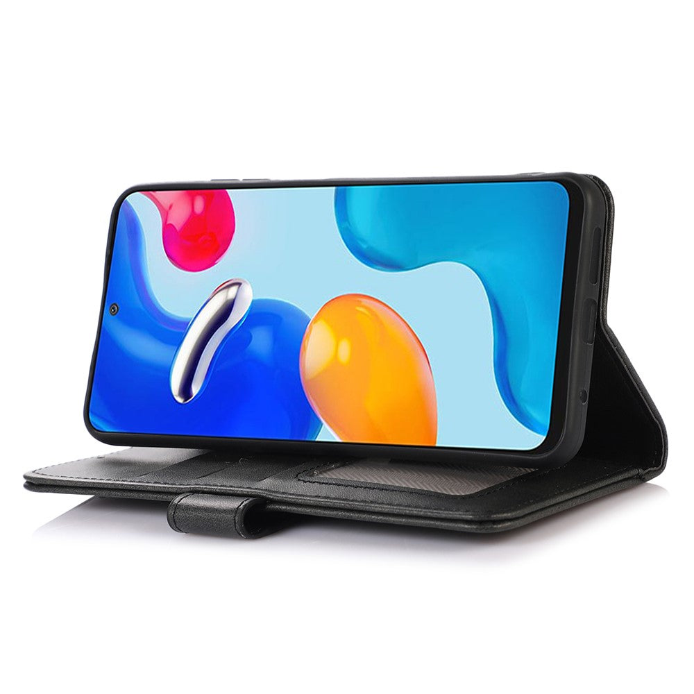 For Xiaomi Redmi Note 15 Pro 4G (Global) Case Cowhide Texture Leather Wallet Phone Cover with Stand - Black