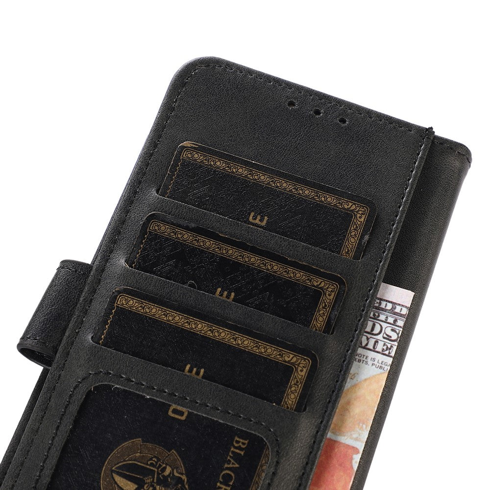 For Xiaomi Redmi Note 15 Pro 4G (Global) Case Cowhide Texture Leather Wallet Phone Cover with Stand - Black