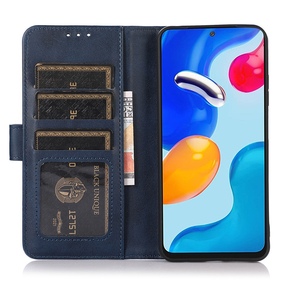 For Xiaomi Redmi Note 15 Pro 4G (Global) Case Cowhide Texture Leather Wallet Phone Cover with Stand - Blue
