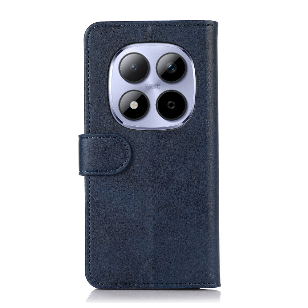 For Xiaomi Redmi Note 15 Pro 4G (Global) Case Cowhide Texture Leather Wallet Phone Cover with Stand - Blue