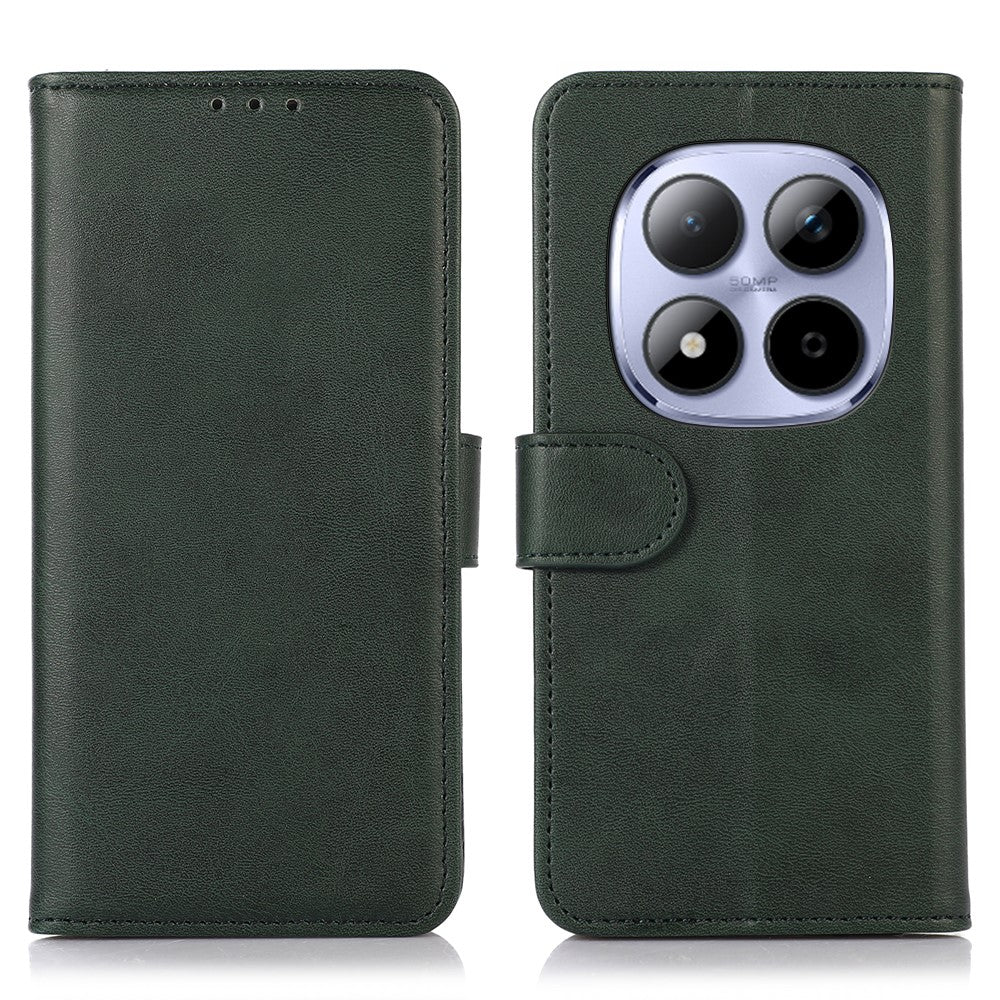 For Xiaomi Redmi Note 15 Pro 4G (Global) Case Cowhide Texture Leather Wallet Phone Cover with Stand - Green