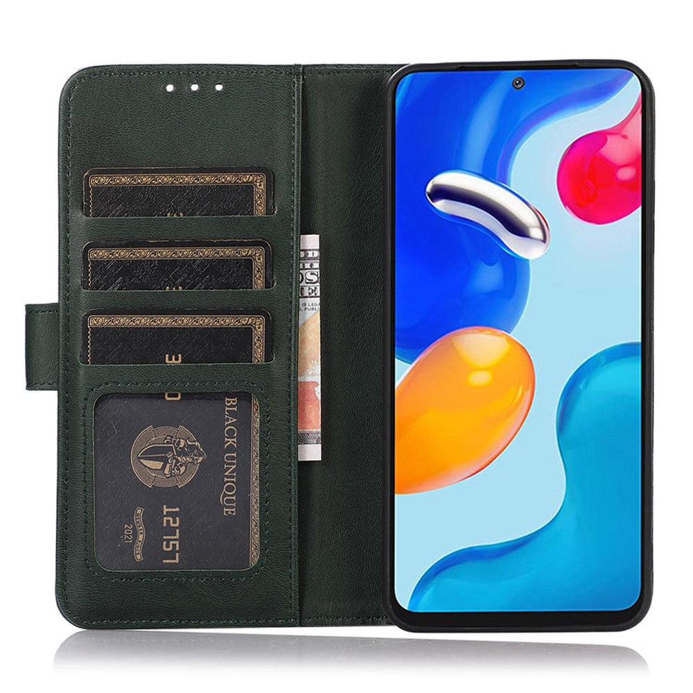 For Xiaomi Redmi Note 15 Pro 4G (Global) Case Cowhide Texture Leather Wallet Phone Cover with Stand - Green