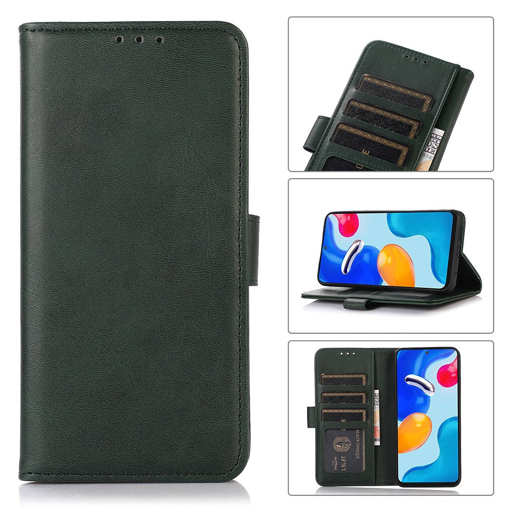 For Xiaomi Redmi Note 15 Pro 4G (Global) Case Cowhide Texture Leather Wallet Phone Cover with Stand - Green