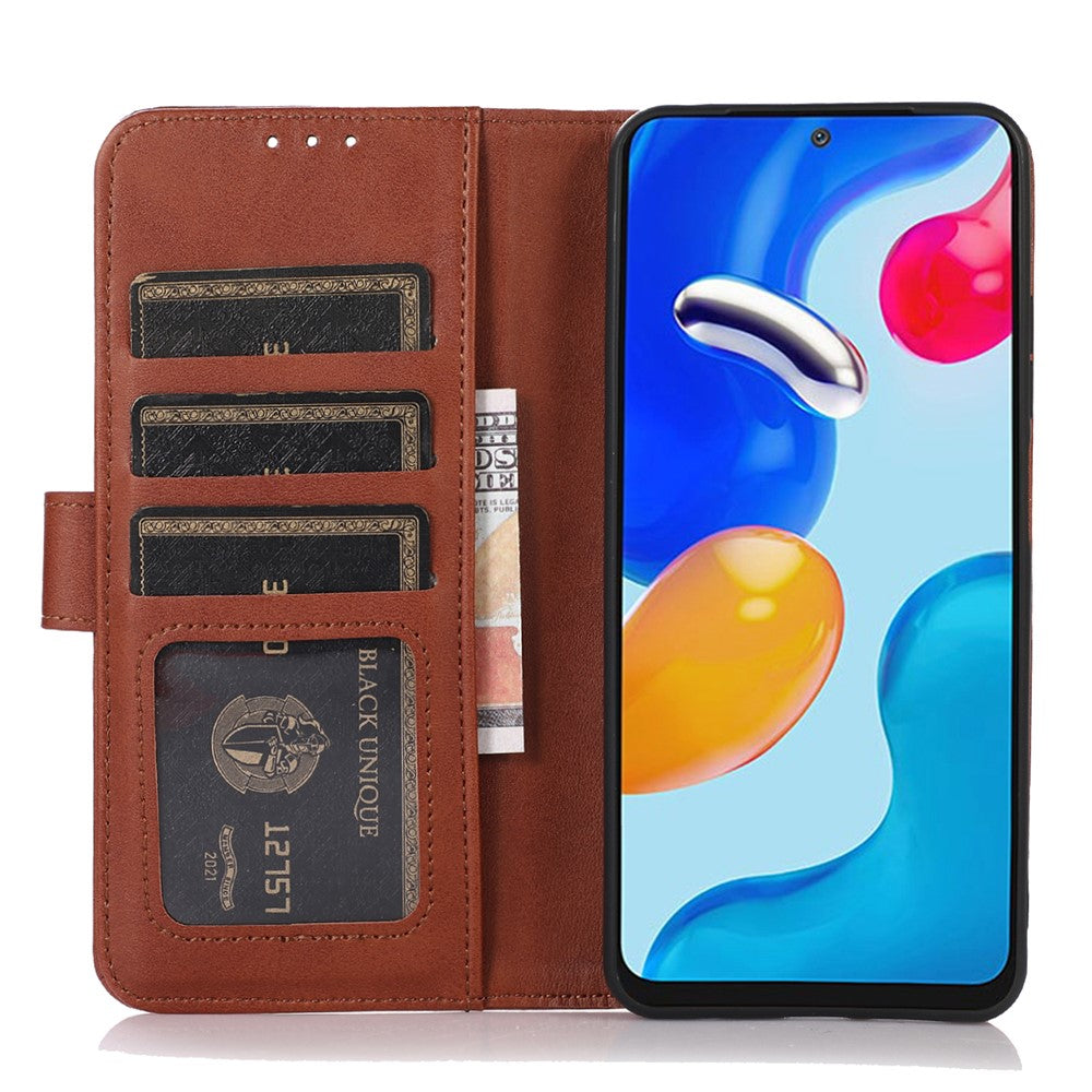 For Xiaomi Redmi Note 15 Pro 4G (Global) Case Cowhide Texture Leather Wallet Phone Cover with Stand - Brown