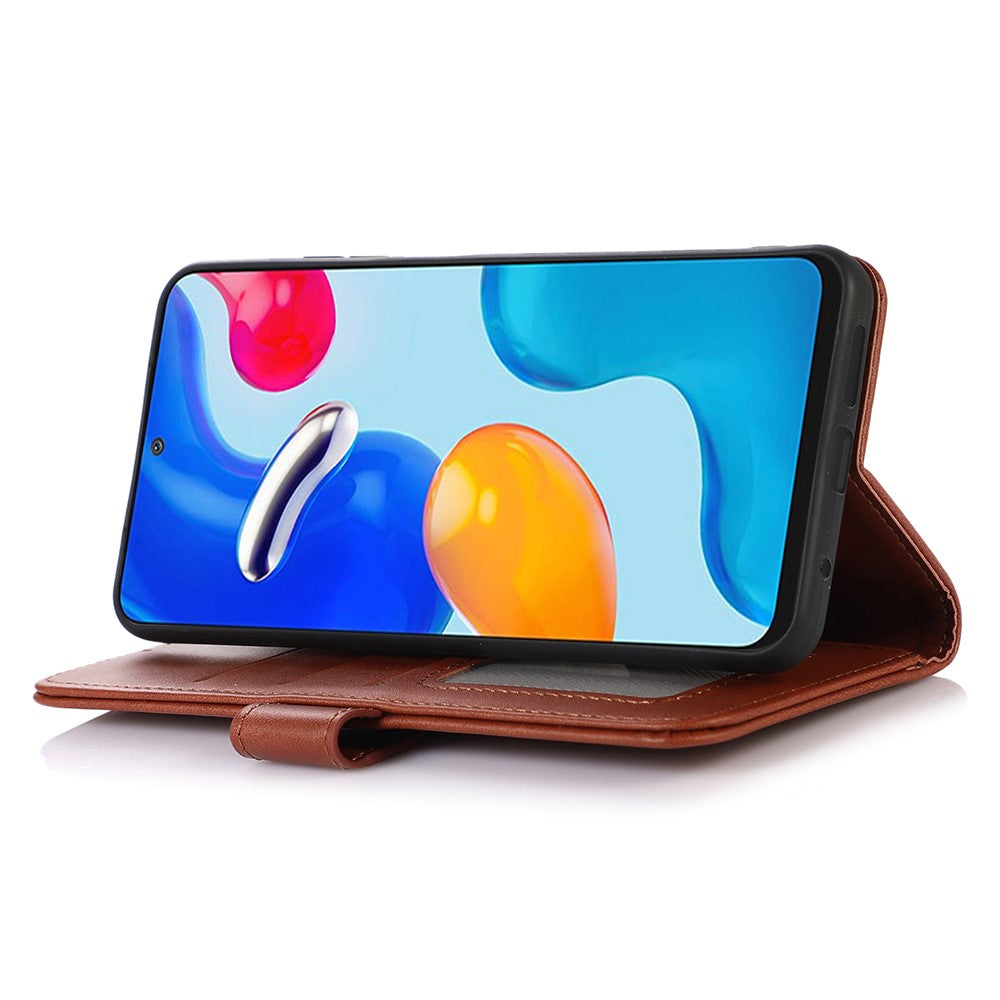 For Xiaomi Redmi Note 15 Pro 4G (Global) Case Cowhide Texture Leather Wallet Phone Cover with Stand - Brown