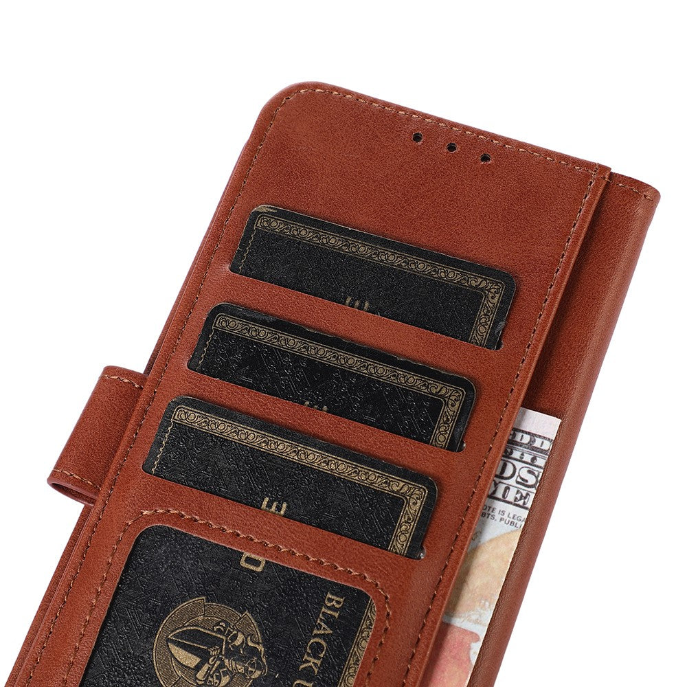 For Xiaomi Redmi Note 15 Pro 4G (Global) Case Cowhide Texture Leather Wallet Phone Cover with Stand - Brown
