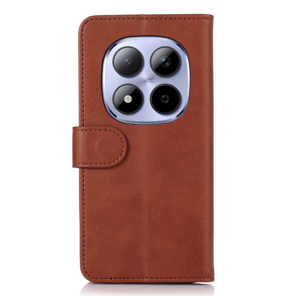 For Xiaomi Redmi Note 15 Pro 4G (Global) Case Cowhide Texture Leather Wallet Phone Cover with Stand - Brown