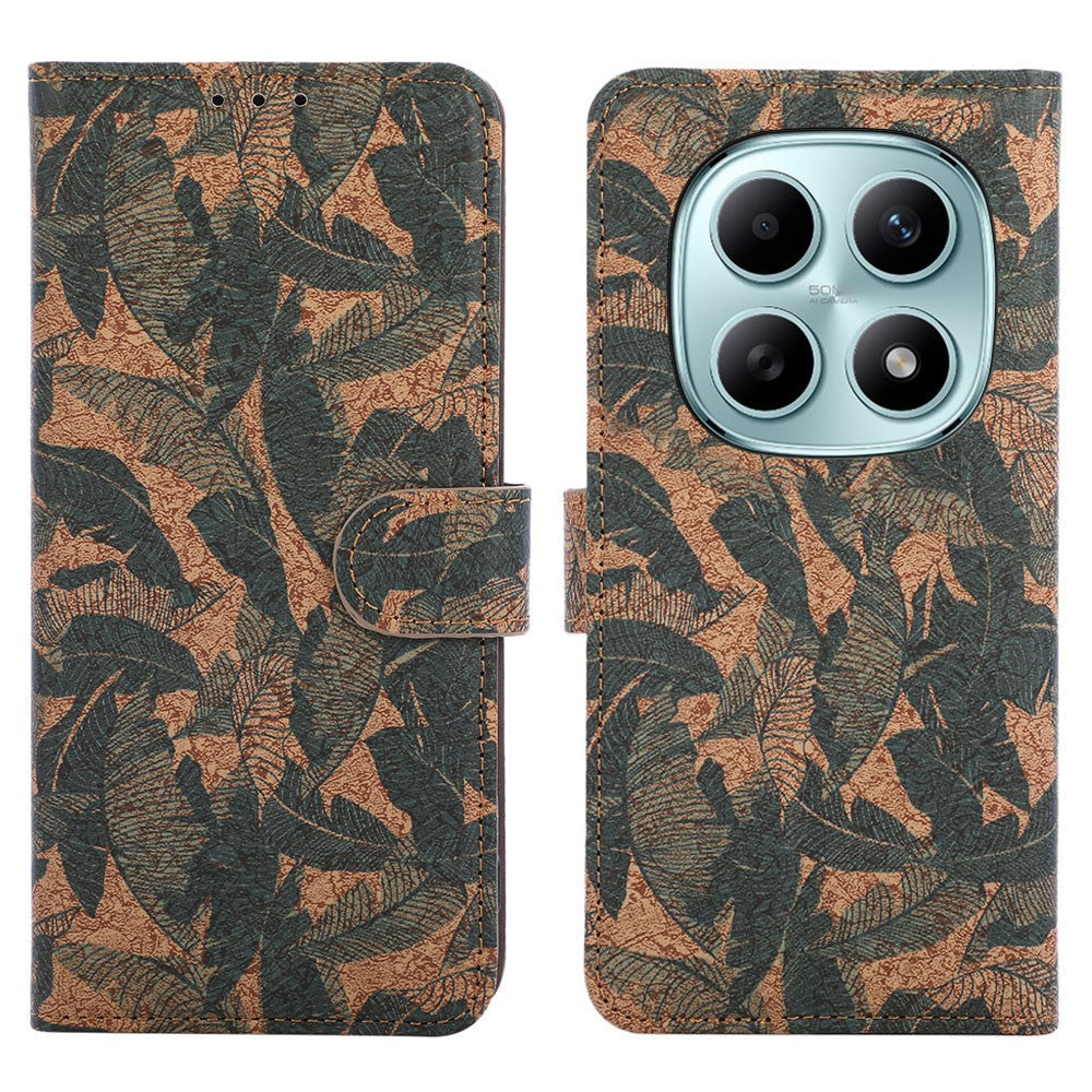 For Xiaomi Redmi Note 15 Pro 4G (Global) Leather Wallet Case Bohemian-style TPU PU Phone Cover with Stand - Autumn Leaves