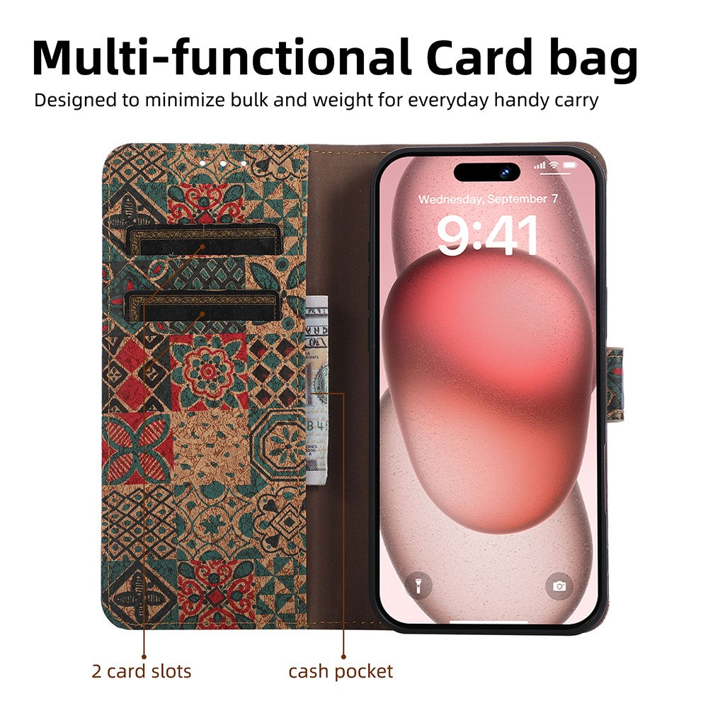 For Xiaomi Redmi Note 15 Pro 4G (Global) Leather Wallet Case Bohemian-style TPU PU Phone Cover with Stand - Petals