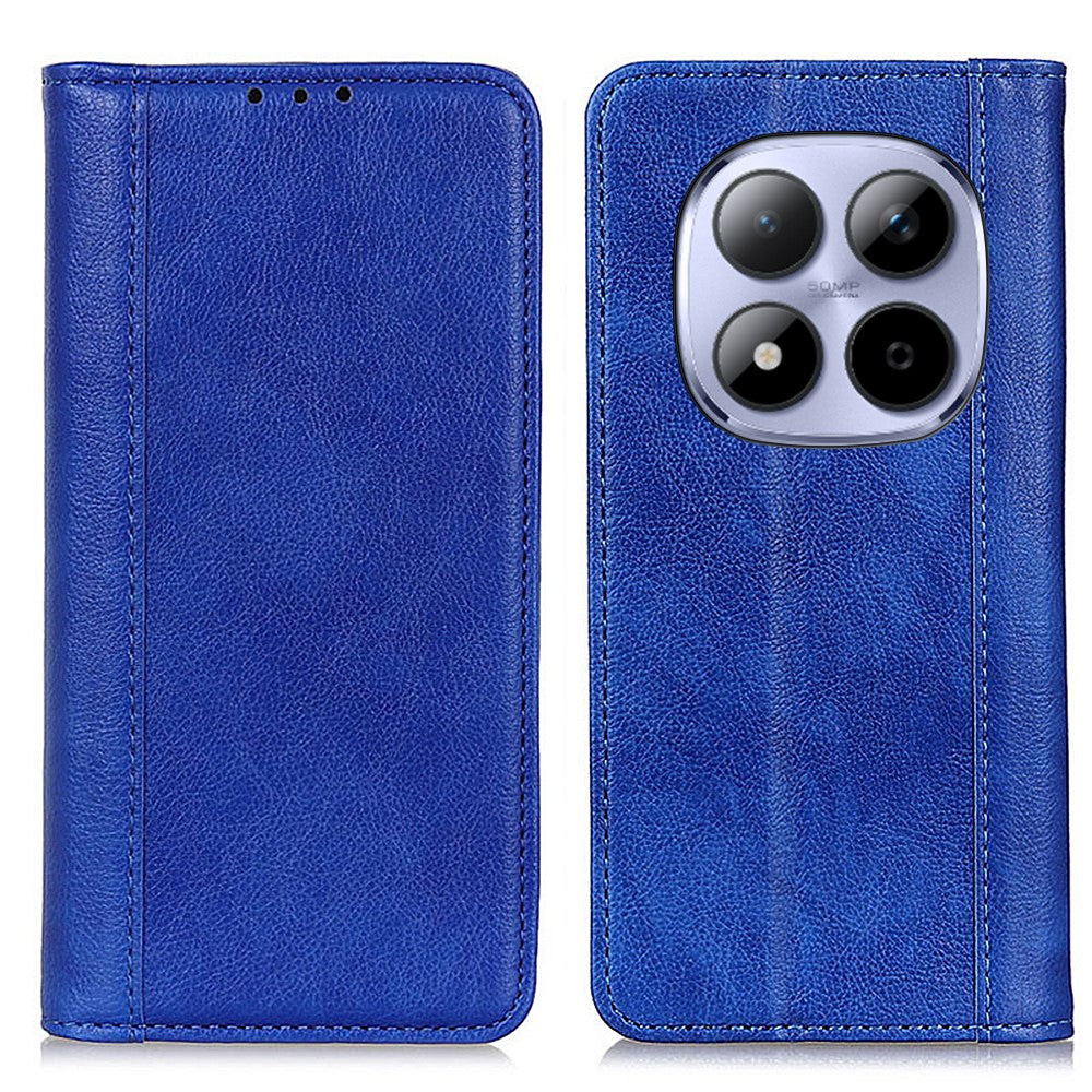 For Xiaomi Redmi Note 15 Pro 4G (Global) Stand Case Split Leather Litchi Texture Wallet Phone Cover - Blue
