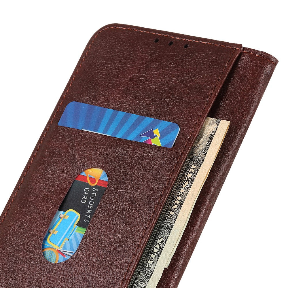 For Xiaomi Redmi Note 15 Pro 4G (Global) Stand Case Split Leather Litchi Texture Wallet Phone Cover - Brown