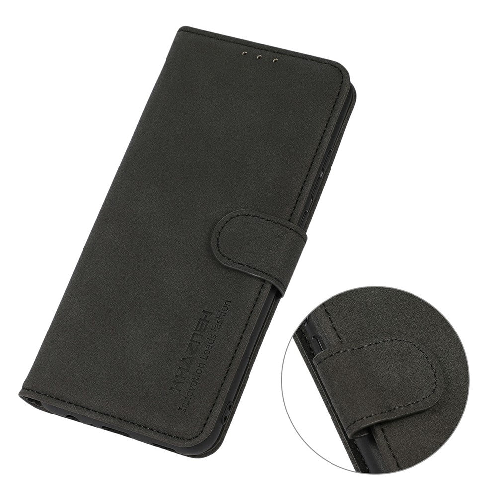 KHAZNEH For Xiaomi Redmi Note 15 Pro 4G (Global) Case Anti Scratch PU Leather Wallet Stand Phone Cover - Black