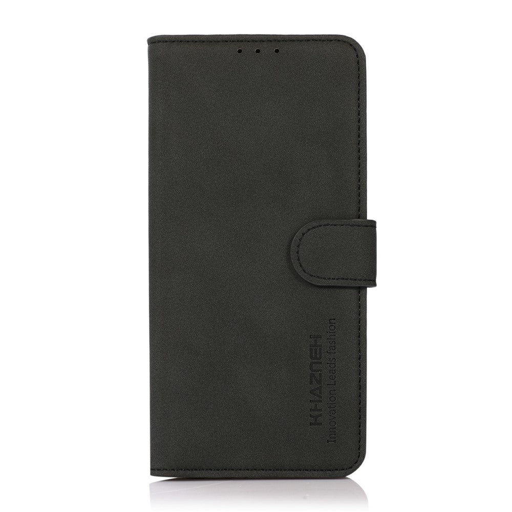 KHAZNEH For Xiaomi Redmi Note 15 Pro 4G (Global) Case Anti Scratch PU Leather Wallet Stand Phone Cover - Black