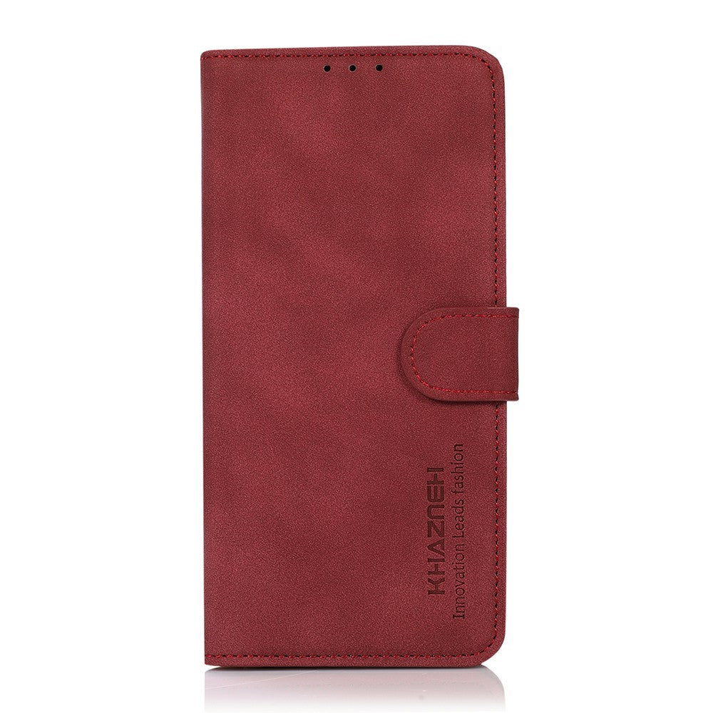 KHAZNEH For Xiaomi Redmi Note 15 Pro 4G (Global) Case Anti Scratch PU Leather Wallet Stand Phone Cover - Red