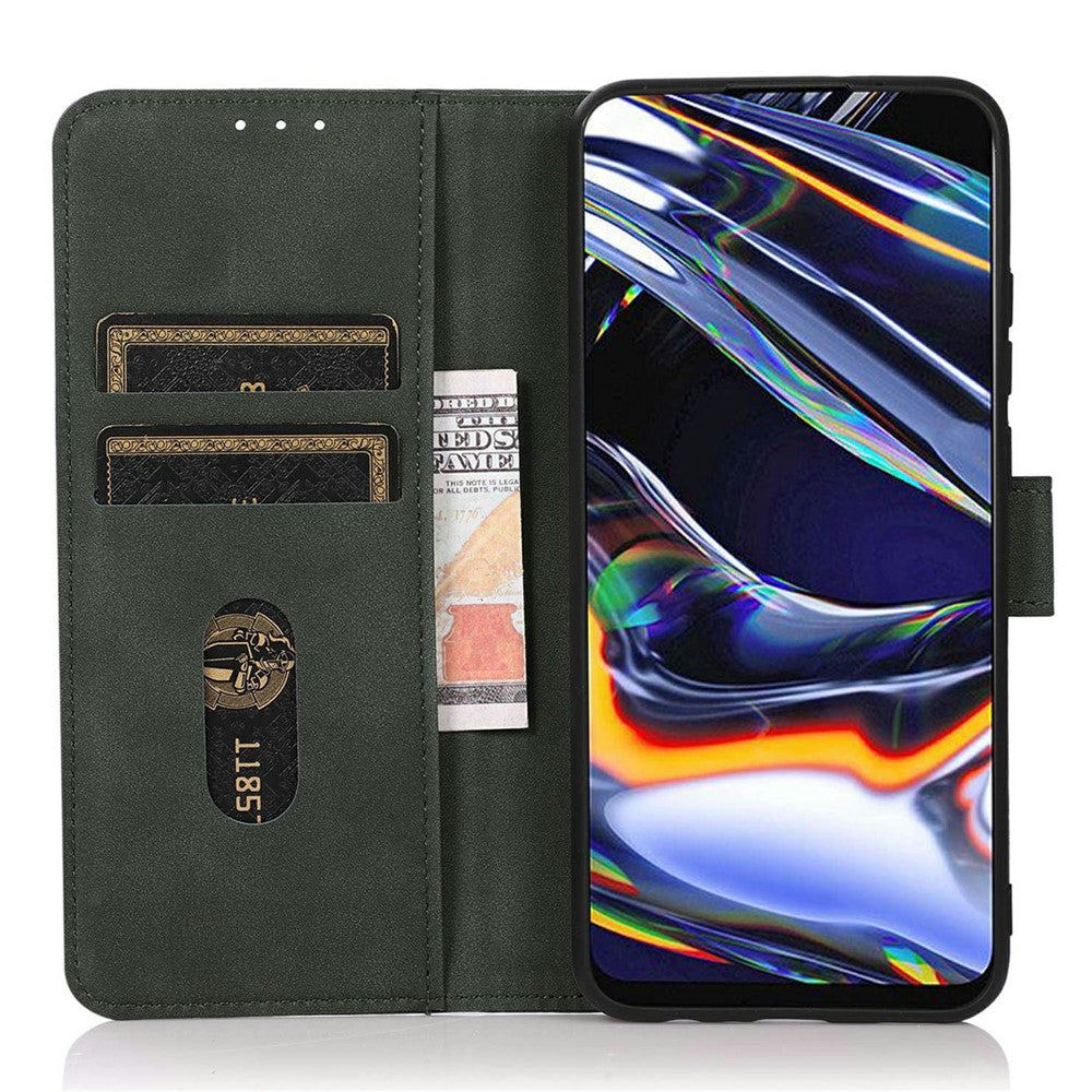 KHAZNEH For Xiaomi Redmi Note 15 Pro 4G (Global) Case Anti Scratch PU Leather Wallet Stand Phone Cover - Green