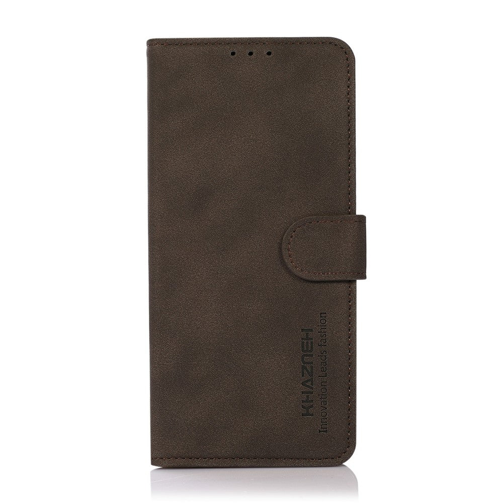 KHAZNEH For Xiaomi Redmi Note 15 Pro 4G (Global) Case Anti Scratch PU Leather Wallet Stand Phone Cover - Brown
