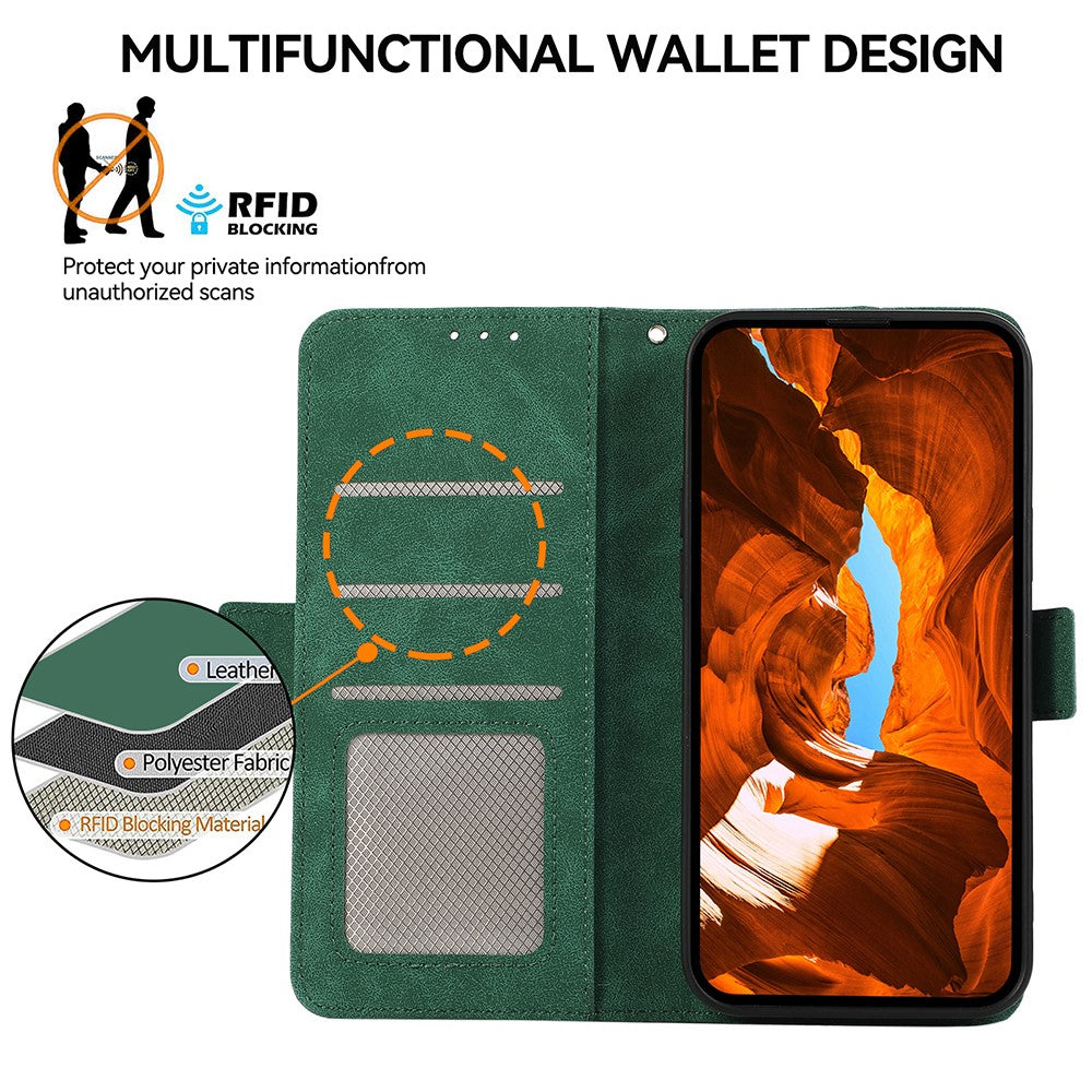 ABEEL For Xiaomi Redmi Note 15 Pro 4G (Global) Case PU Leather Folio Stand View RFID Blocking Phone Cover - Green