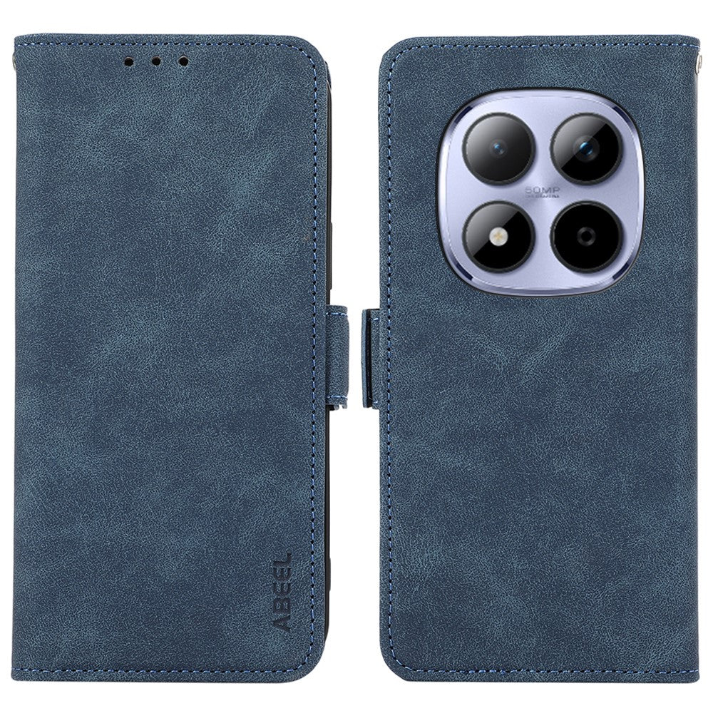 ABEEL For Xiaomi Redmi Note 15 Pro 4G (Global) Case PU Leather Folio Stand View RFID Blocking Phone Cover - Blue