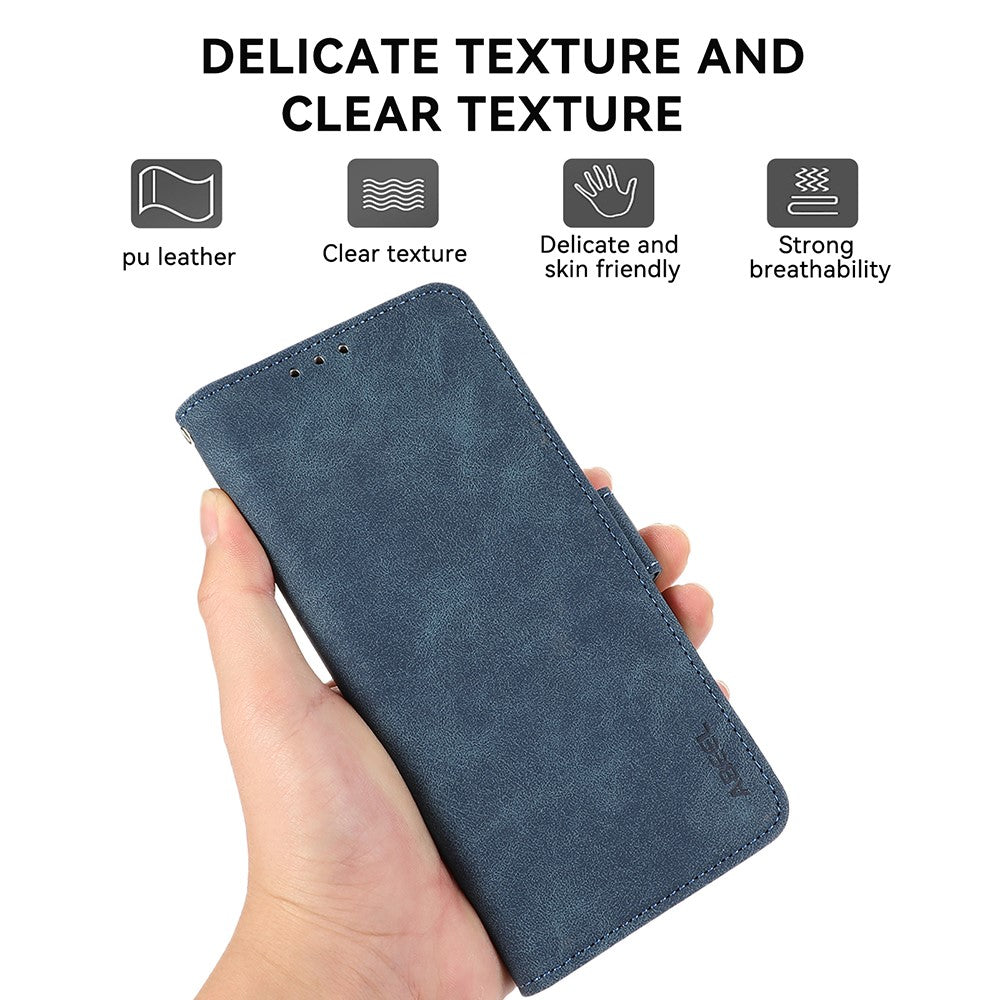 ABEEL For Xiaomi Redmi Note 15 Pro 4G (Global) Case PU Leather Folio Stand View RFID Blocking Phone Cover - Blue