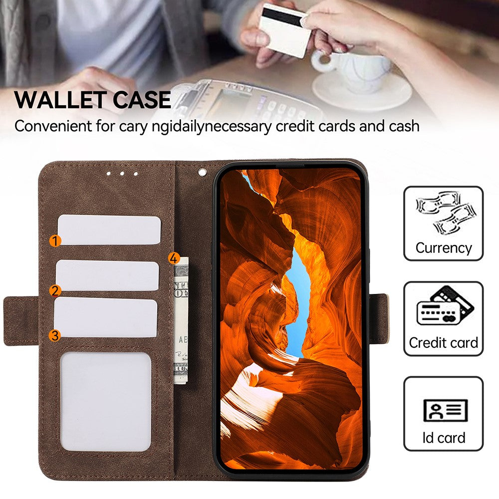ABEEL For Xiaomi Redmi Note 15 Pro 4G (Global) Case PU Leather Folio Stand View RFID Blocking Phone Cover - Brown