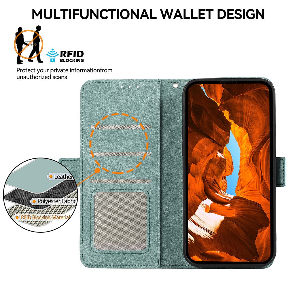 ABEEL For Xiaomi Redmi Note 15 Pro 4G (Global) Case PU Leather Folio Stand View RFID Blocking Phone Cover - Baby Blue