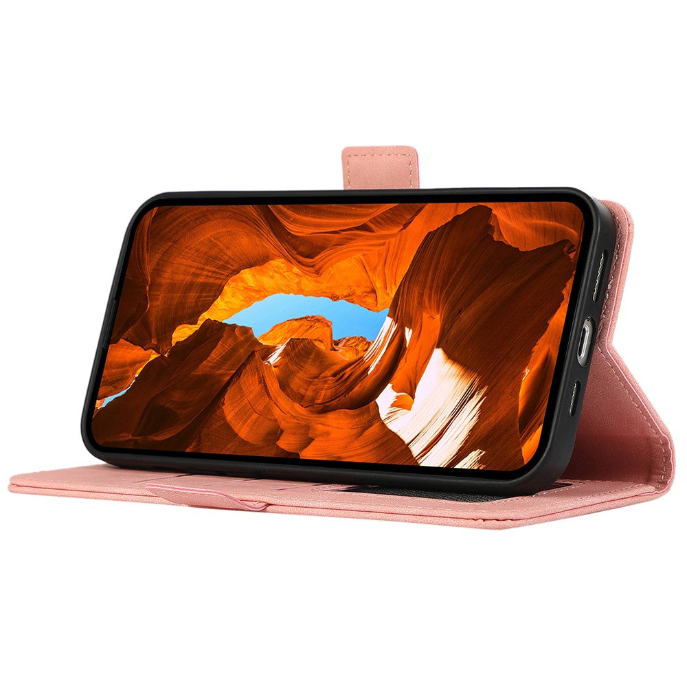 ABEEL For Xiaomi Redmi Note 15 Pro 4G (Global) Case PU Leather Folio Stand View RFID Blocking Phone Cover - Pink