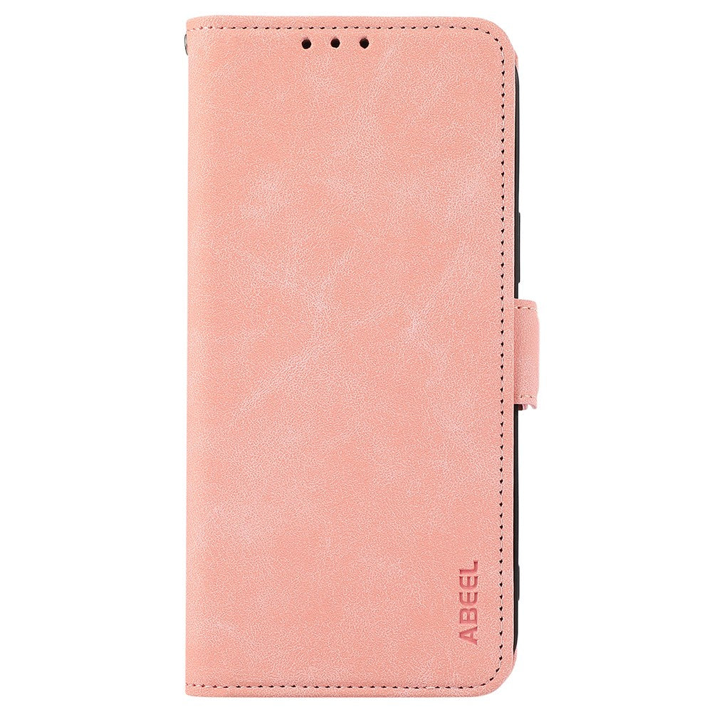 ABEEL For Xiaomi Redmi Note 15 Pro 4G (Global) Case PU Leather Folio Stand View RFID Blocking Phone Cover - Pink