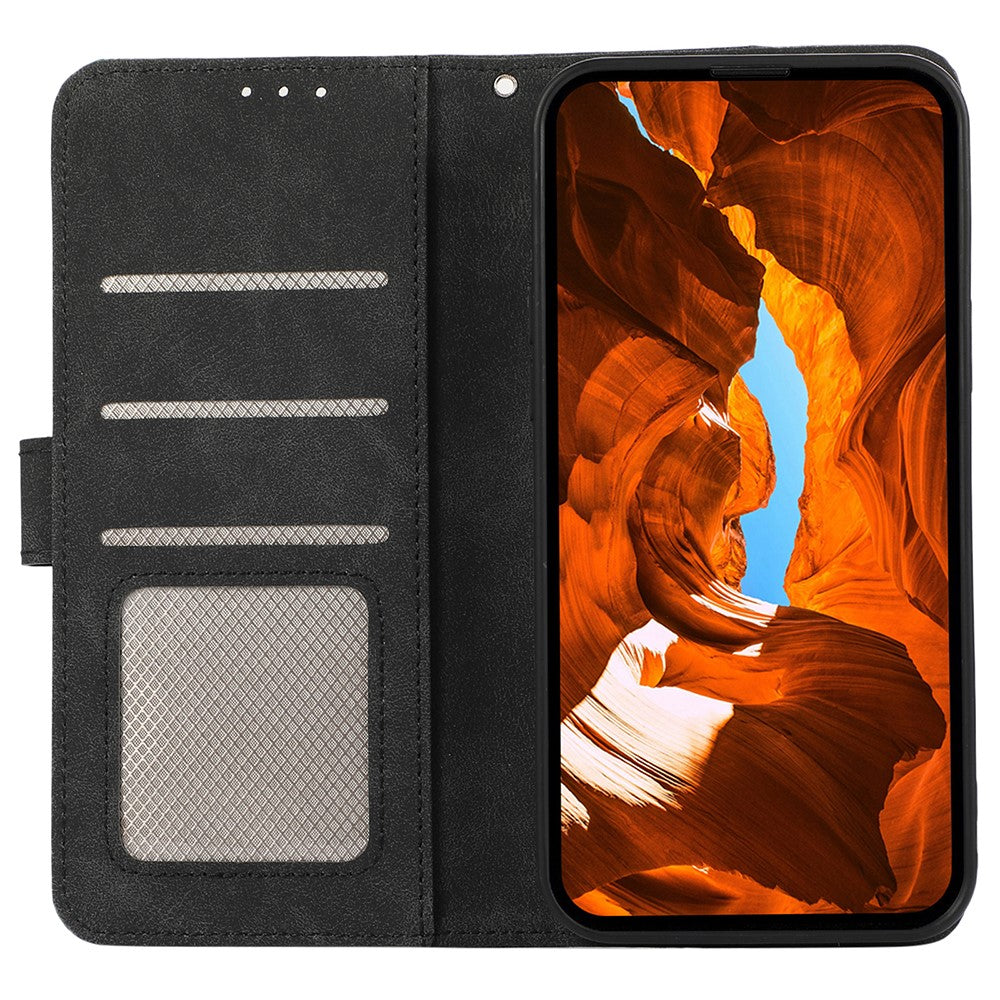 ABEEL For Xiaomi Redmi Note 15 Pro 4G (Global) Case Color Splicing Leather Flip Phone Cover RFID Blocking - Black