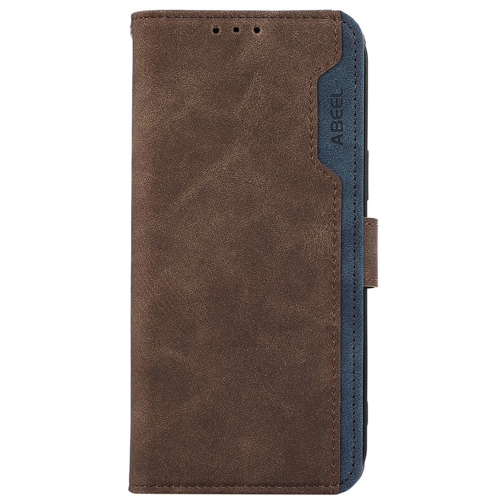 ABEEL For Xiaomi Redmi Note 15 Pro 4G (Global) Case Color Splicing Leather Flip Phone Cover RFID Blocking - Brown