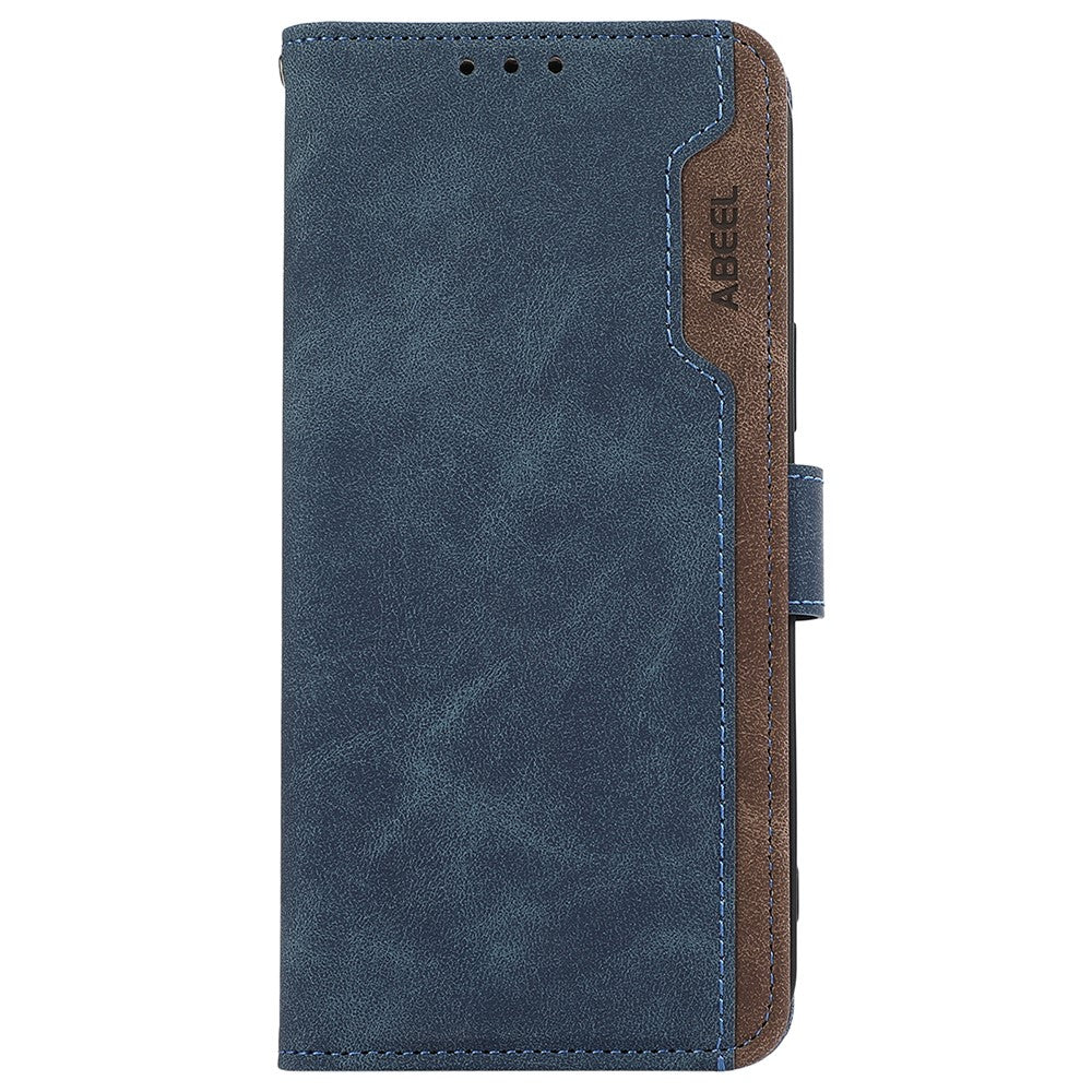 ABEEL For Xiaomi Redmi Note 15 Pro 4G (Global) Case Color Splicing Leather Flip Phone Cover RFID Blocking - Blue