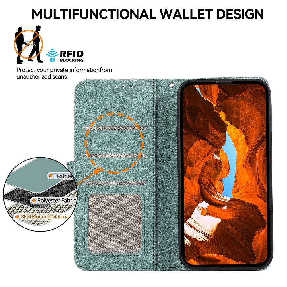 ABEEL For Xiaomi Redmi Note 15 Pro 4G (Global) Case Color Splicing Leather Flip Phone Cover RFID Blocking - Baby Blue