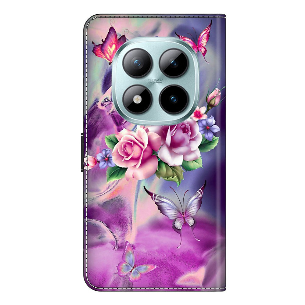 Wallet Case For Xiaomi Poco M8 5G / Redmi Note 15 5G (Global) / 15 4G (Global) 3D Pattern PU Leather Phone Cover with Stand - Butterflies  /  Flowers