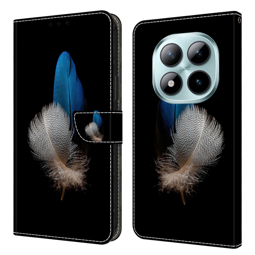 Wallet Case For Xiaomi Poco M8 5G / Redmi Note 15 5G (Global) / 15 4G (Global) 3D Pattern PU Leather Phone Cover with Stand - Two Feathers