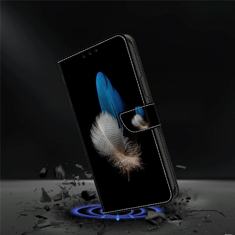 Wallet Case For Xiaomi Poco M8 5G / Redmi Note 15 5G (Global) / 15 4G (Global) 3D Pattern PU Leather Phone Cover with Stand - Two Feathers