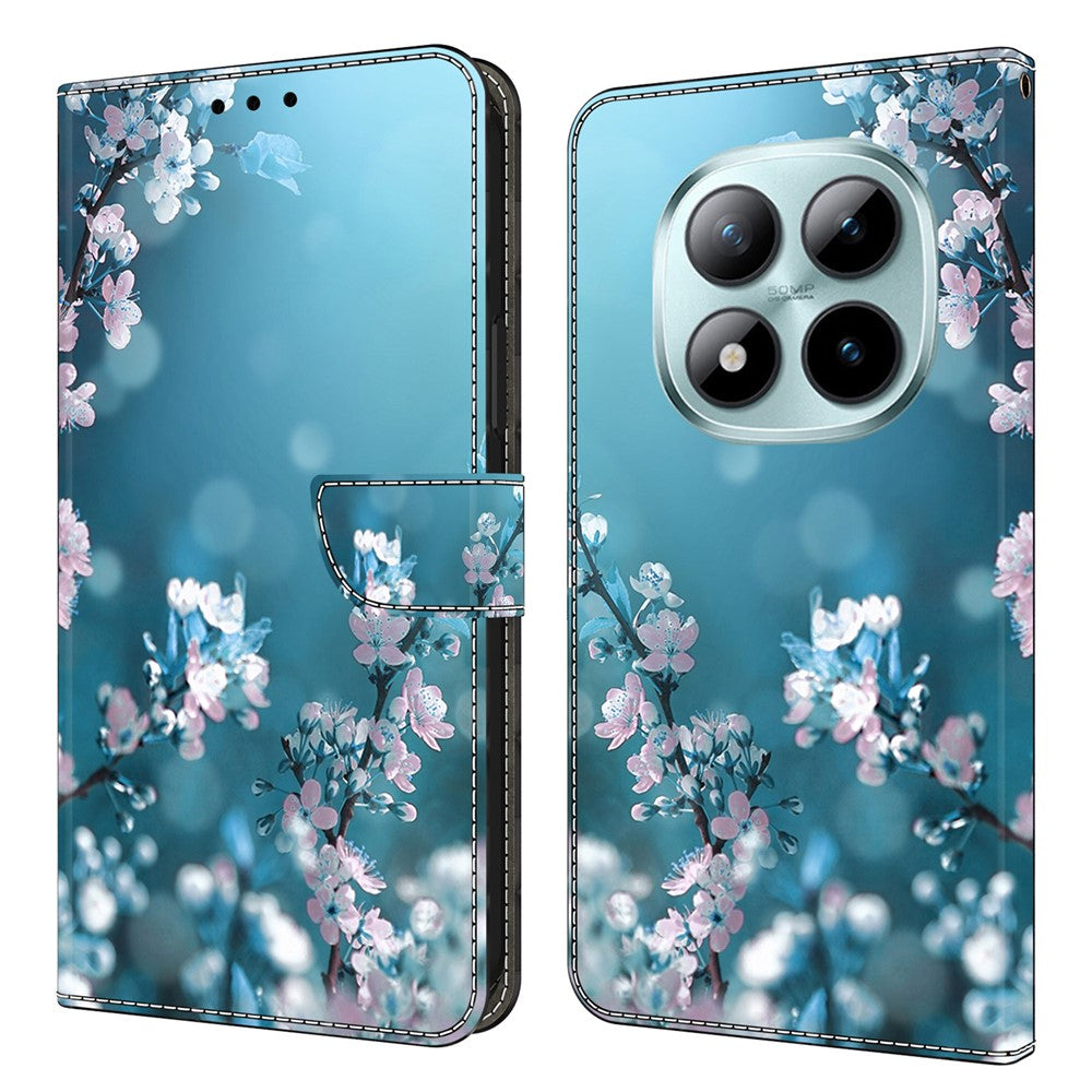 Wallet Case For Xiaomi Poco M8 5G / Redmi Note 15 5G (Global) / 15 4G (Global) 3D Pattern PU Leather Phone Cover with Stand - Plum Blossoms
