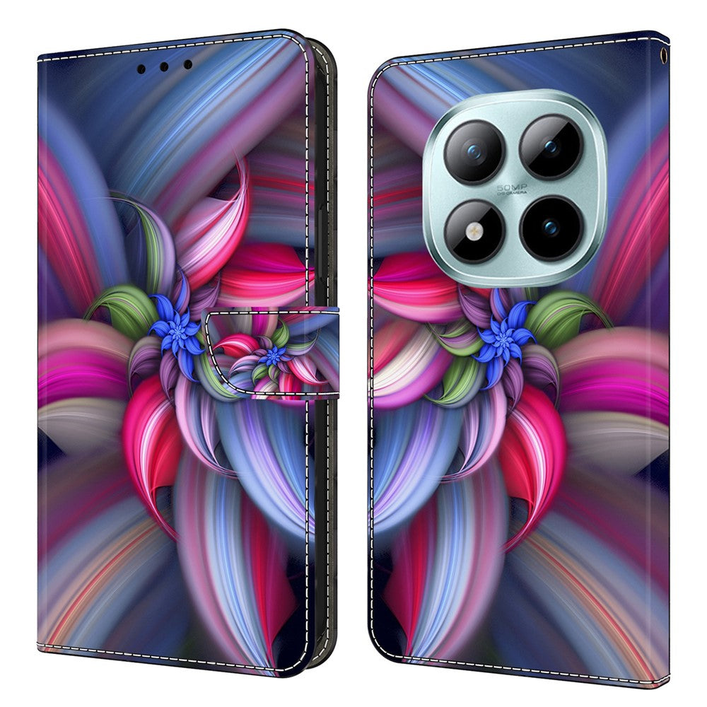 Wallet Case For Xiaomi Poco M8 5G / Redmi Note 15 5G (Global) / 15 4G (Global) 3D Pattern PU Leather Phone Cover with Stand - Colorful Flowers
