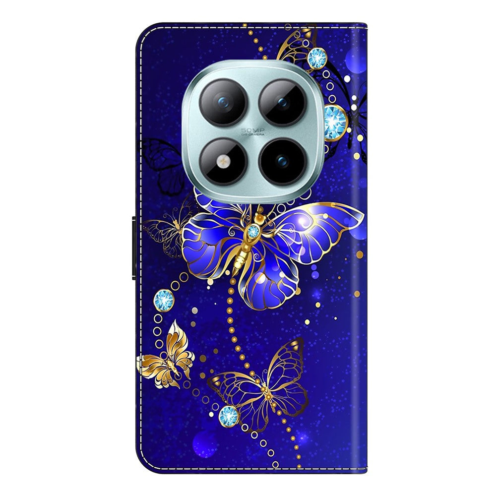 Wallet Case For Xiaomi Poco M8 5G / Redmi Note 15 5G (Global) / 15 4G (Global) 3D Pattern PU Leather Phone Cover with Stand - Diamond Butterfly