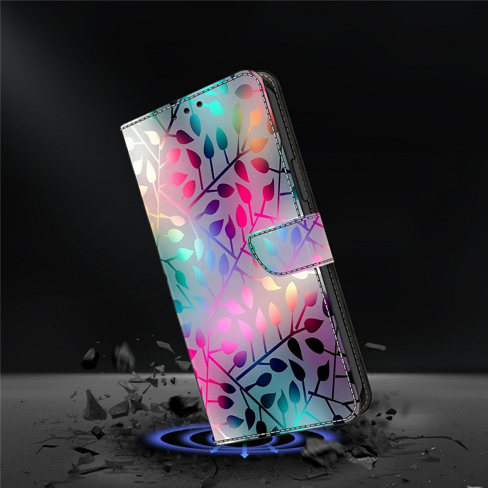 Wallet Case For Xiaomi Poco M8 5G / Redmi Note 15 5G (Global) / 15 4G (Global) Magnetic Clasp 3D Pattern Leather Phone Cover - Maple Leaf
