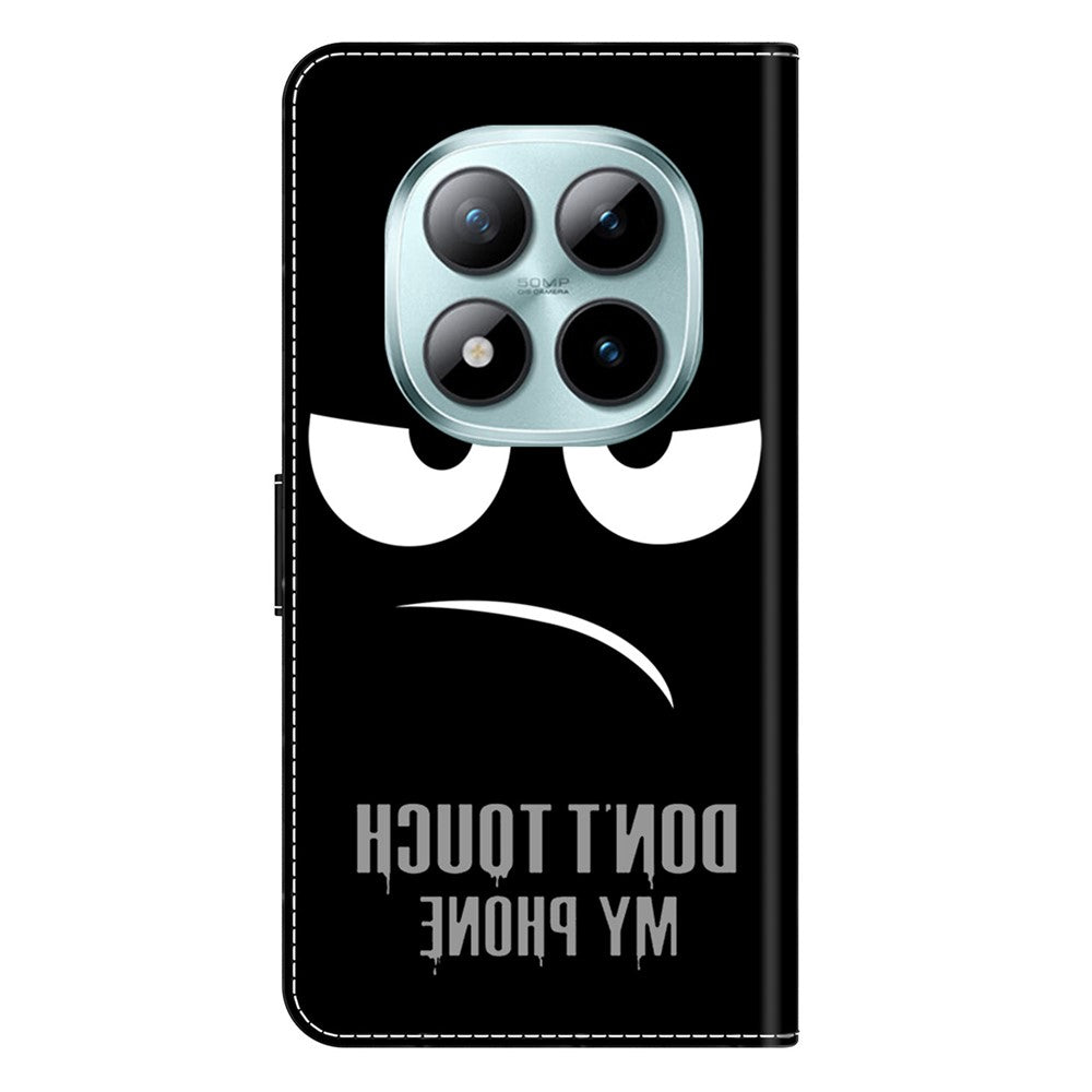 Wallet Case For Xiaomi Poco M8 5G / Redmi Note 15 5G (Global) / 15 4G (Global) Magnetic Clasp 3D Pattern Leather Phone Cover - Don't Touch My Phone